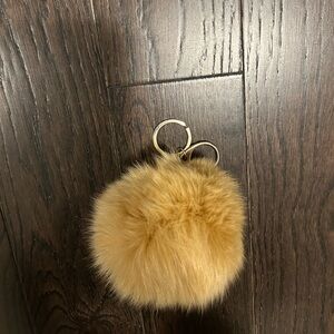 Gold Fluffy Pom Pom Keychain
